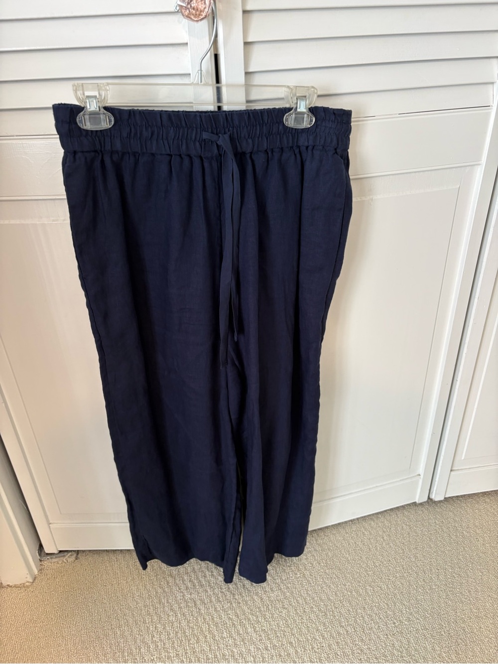 J Crew Navy Wide Leg Drawstring Pants